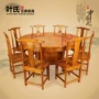 Ming và Qing cổ gỗ tròn bàn nội thất cổ bàn ăn và ghế kết hợp Trung Quốc Elm khách sạn hộp tròn bàn tròn 1,6 m - Nội thất khách sạn tủ cửa lùa