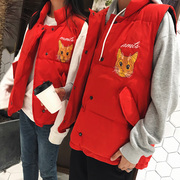 Vest nam mùa thu và mùa đông kitten coat ấm quần áo vest Hàn Quốc thanh niên siêu kích thước lớn các cặp vợ chồng vest cotton coat