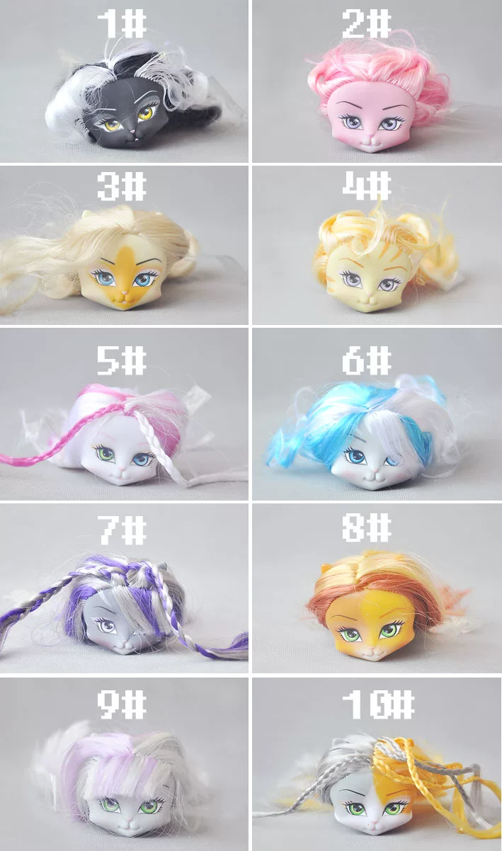 Настоящая манекен-корова Monster High Slutter Monster High School Cat Woman Head Carving Doll Аксессуары Макияж Голова Макияж Глава B3