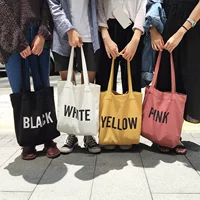 Тканевый мешок, вместительная и большая сумка на одно плечо, универсальный ретро шоппер, Южная Корея, подходит для студента
