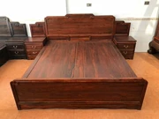 Tianxiang Allure Ming phong cách nội thất Lào gỗ hồng mộc từng bước giường đôi Sian gỗ hồng sắc giường cao và thấp - Bộ đồ nội thất
