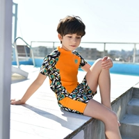 Dolce Chuông new boy đồ bơi thời trang cậu bé lớn ngắn tay mui xe thoải mái kem chống nắng chia swimsuit set mua đồ bơi cho be gái 12 tuổi