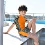 Dolce Chuông new boy đồ bơi thời trang cậu bé lớn ngắn tay mui xe thoải mái kem chống nắng chia swimsuit set mua đồ bơi cho be gái 12 tuổi