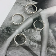 Venusfree handmade tùy chỉnh 925 sterling bạc twist ring ngón tay đeo nhẫn đuôi điều chỉnh vòng