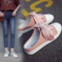 Li Kinh Thánh với cùng một màu trắng giày nhỏ nữ sinh viên Hàn Quốc phiên bản của Harajuku ulzzang giày ins có thể bước vào gót giày vải giầy oxford nữ