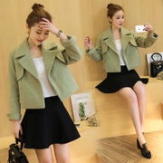 Áo khoác len nữ ngắn học sinh 2017 mùa xuân và mùa thu mới thời trang nữ mỏng Slim Phiên bản Hàn Quốc của áo khoác len nữ - Áo Hàn Quốc