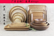Keo gỗ khay hình chữ nhật Nhật Bản rắn gỗ cà phê khách sạn tròn bằng gỗ tấm gỗ đĩa trái cây - Tấm