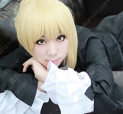 taobao agent Golden removable straight hair, wig, cosplay