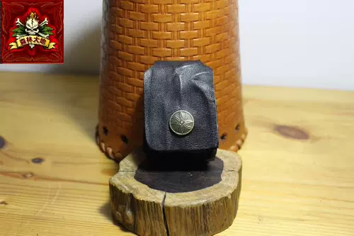 Черная кожаная зажигалка ручной работы, воловья кожа