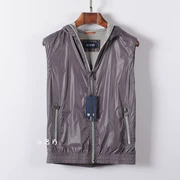 Giá trị thương hiệu quầy đích thực Mùa xuân và mùa thu màu xám nylon trùm đầu vest vest nam thanh niên thời trang thể thao và giải trí - Dệt kim Vest
