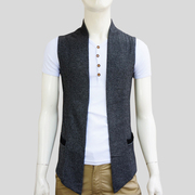Mùa xuân và mùa hè triều của nam giới vest vest Hàn Quốc phiên bản của chiếc áo đan len không tay cá tính hoang dã đan áo khoác bên ngoài vest nam