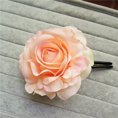 taobao agent Rose buns, simulation flowers, sweet big flowers hair jewelry, fake head jewelry, hair fork bride shape jewelry