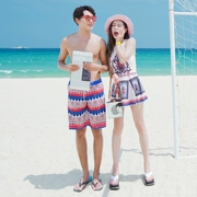 Bộ đồ bơi đôi mới 2017 hot mùa xuân áo tắm một mảnh kiểu váy tụ tập Pingjiao bên bờ biển kỳ nghỉ quần phù hợp với nam - Vài đồ bơi