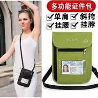 Du lịch nước ngoài đa chức năng hộ chiếu tài liệu vé clip lưu trữ túi vai đeo trong suốt điện thoại di động treo cổ túi túi đựng giấy tờ cá nhân