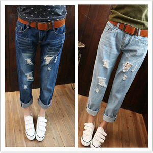 Autumn Denim Trousers for Leisure, EUROPEAN Style, Oversize