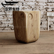 Đồ nội thất thiết kế phân gỗ rắn phân vuông cong gỗ phân vườn nhà nghệ thuật phân phân trà (real shot)