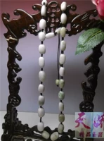 Натуральные изумрудные бусины из нефрита из старинного материала, большая подвеска, ожерелье