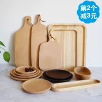 Nhật Bản phong cách bằng gỗ tấm rắn khay gỗ hình chữ nhật trà khay kích thước, tấm gỗ bữa ăn tối tấm món ăn món tráng miệng món ăn bằng gỗ đĩa trái cây muỗng gỗ