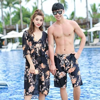 Cặp vợ chồng Hàn Quốc đồ bơi cặp đôi bikini đi biển bikini ba mảnh ngực nhỏ thu thập váy dài áo tắm phụ nữ 	đồ đi biển đôi nữ