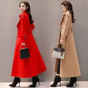 Áo len dài nữ dày áo dài 2018 mùa đông mới Hàn Quốc phiên bản của thắt lưng là mỏng trên đầu gối áo len