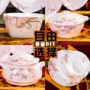 Jingdezhen Jinfen Shijia Bone sứ DIY Kết hợp miễn phí Cơm bát đĩa Bát bát bát súp dao kéo dĩa ăn