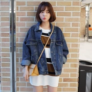 Áo khoác denim nữ rộng rãi 2019 xuân hè mới phiên bản Hàn Quốc của quần lửng ống rộng gió bf ngắn của sinh viên