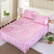 Dày ghế có thể gập lại giường lụa băng váy phần 1,5 1,8 2 m đôi ba mảnh thảm mây mat phong cách bedspread - Thảm mùa hè