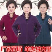 Người phụ nữ trung niên và mùa thu cashmere phụ nữ trung niên tải áo len lông cừu áo len áo khoác yiyi