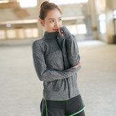 暴走的萝莉秋季新款速干健身服打底衫女透气跑步训练拉链运动外套