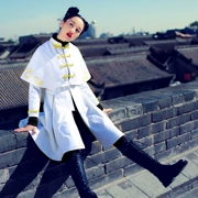 Sulu Longyan gốc Trung Quốc phong cách nữ mùa đông áo choàng eo áo len dài phần nhỏ áo len