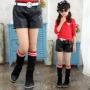6 cô gái quần short da 8 quần áo mùa đông cậu bé học sinh tiểu học thời trang 10 giản dị 12 phiên bản Hàn Quốc 13 trẻ em 15 tuổi quần sooc bò nữ
