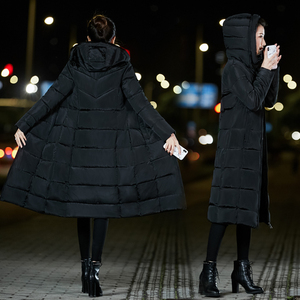 Dài bông phù hợp với nữ dài đầu gối chống mùa giải phóng mặt bằng dày Mỏng mùa đông áo khoác nữ 2018 new bông trùm đầu