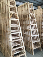 Сплошная лесная лестница деревянная продукция двусторонняя ходьба