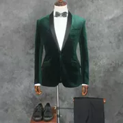Studio nhung phù hợp với nam chủ nhà phù hợp với trang phục phù hợp với chú rể phiên bản Hàn Quốc của không khí tự tu luyện trang phục sân khấu nam - Suit phù hợp