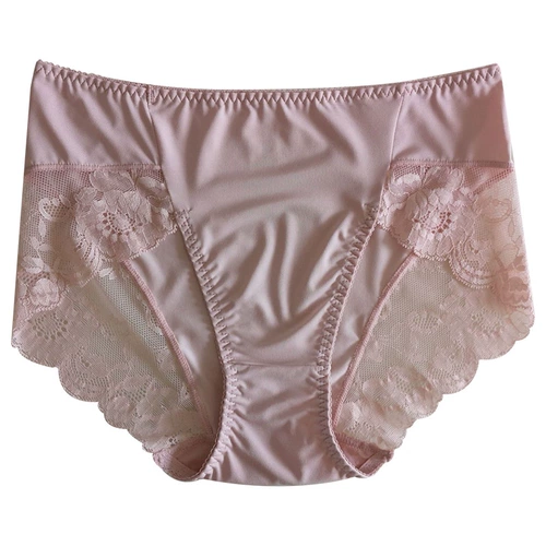 Розовое нижнее белье, шелковистые японские шелковые сексуальные дышащие штаны, средняя посадка, большой размер