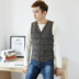 Áo vest nam cotton ngắn ấm áp vest vest vai trung niên cổ chữ V bó sát vest mùa thu và mùa đông hoang dã lót áo khoác đông nam Áo vest cotton