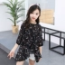 Cô gái ngắn tay áo mùa hè 2018 mới của Hàn Quốc phiên bản của trẻ em lớn voan áo sơ mi hoa thêu trẻ em của nước ngoài áo sơ mi