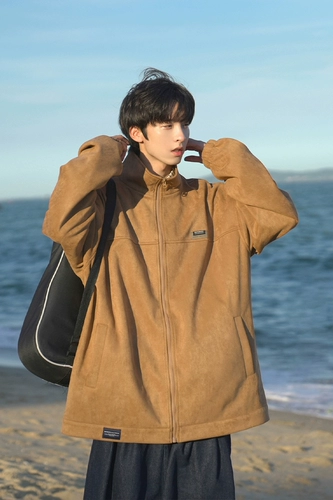 Осенняя бархатная японская ретро куртка для отдыха, оверсайз