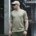 CQB quân đội fan nguồn cung cấp quần áo mùa hè vòng cổ khô nhanh T-Shirt ngắn tay đào tạo chiến thuật t-shirt nam thể dục thể chất đào tạo áo sơ mi thắt lưng quân đội Những người đam mê quân sự hàng may mặc / sản phẩm quạt quân đội