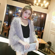 Han Fan 2018 mùa thu mới nhỏ nước hoa thời trang khí chất hoang dã khâu áo sơ mi cardigan áo khoác ngắn nữ