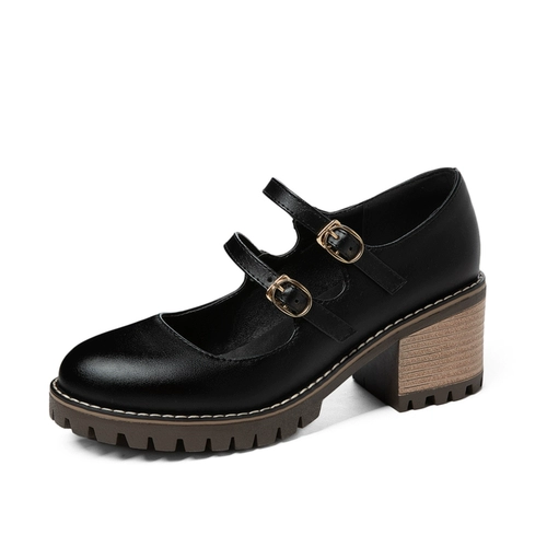 Ретро универсальная студенческая юбка в складку в английском стиле на платформе, туфли на высоком каблуке, осенняя