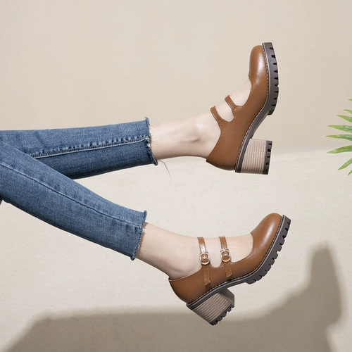 Ретро универсальная студенческая юбка в складку в английском стиле на платформе, туфли на высоком каблуке, осенняя