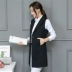 2018 mùa xuân và mùa thu mới Hàn Quốc phiên bản của không tay mỏng vest vest mùa xuân và mùa thu phù hợp với áo khoác nữ dài vest phụ nữ Áo vest