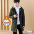 Mùa đông áo khoác nam cotton coat phần dài Hàn Quốc phiên bản của bông áo khoác cộng với nhung dày xu hướng đẹp trai mùa đông nam xuống áo khoác áo choàng nam Bông