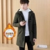 Mùa đông áo khoác nam cotton coat phần dài Hàn Quốc phiên bản của bông áo khoác cộng với nhung dày xu hướng đẹp trai mùa đông nam xuống áo khoác Bông