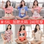 Mùa hè phần mỏng cộng với phân bón XL lỏng đồ ngủ phụ nữ 200 kg chất béo mm cotton ngắn tay Hàn Quốc phiên bản của phụ nữ bộ pyjama thu đông
