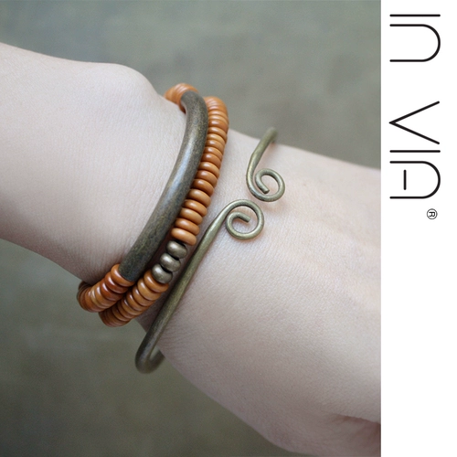 Ретро латунный оригинальный дизайнерский металлический браслет из бусин для влюбленных