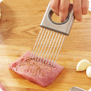 Nhà bếp nướng thịt gà bít tết hướng dẫn sử dụng đa chức năng thiết bị cắt tenderizer 304 dao thép không gỉ và ngã ba thịt thông kim