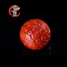 DIY аксессуары 南红玛瑙雕刻回纹珠散珠圆珠配珠苏工工艺文玩手链diy配珠