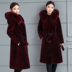 Fur coat nữ phần dài chống mùa đặc biệt cung cấp 2018 mùa đông mới cừu cắt coat nữ fox fur collar trùm đầu áo khoác lót lông nữ Faux Fur